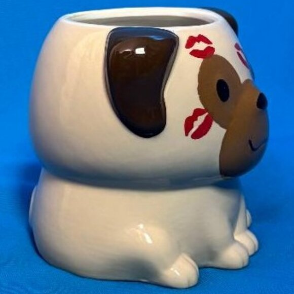 BRAND NEW ADORABLE PUG & KISSES MUG / CUP / PLANTER / PEN & PENCIL HOLDER - Picture 11 of 16